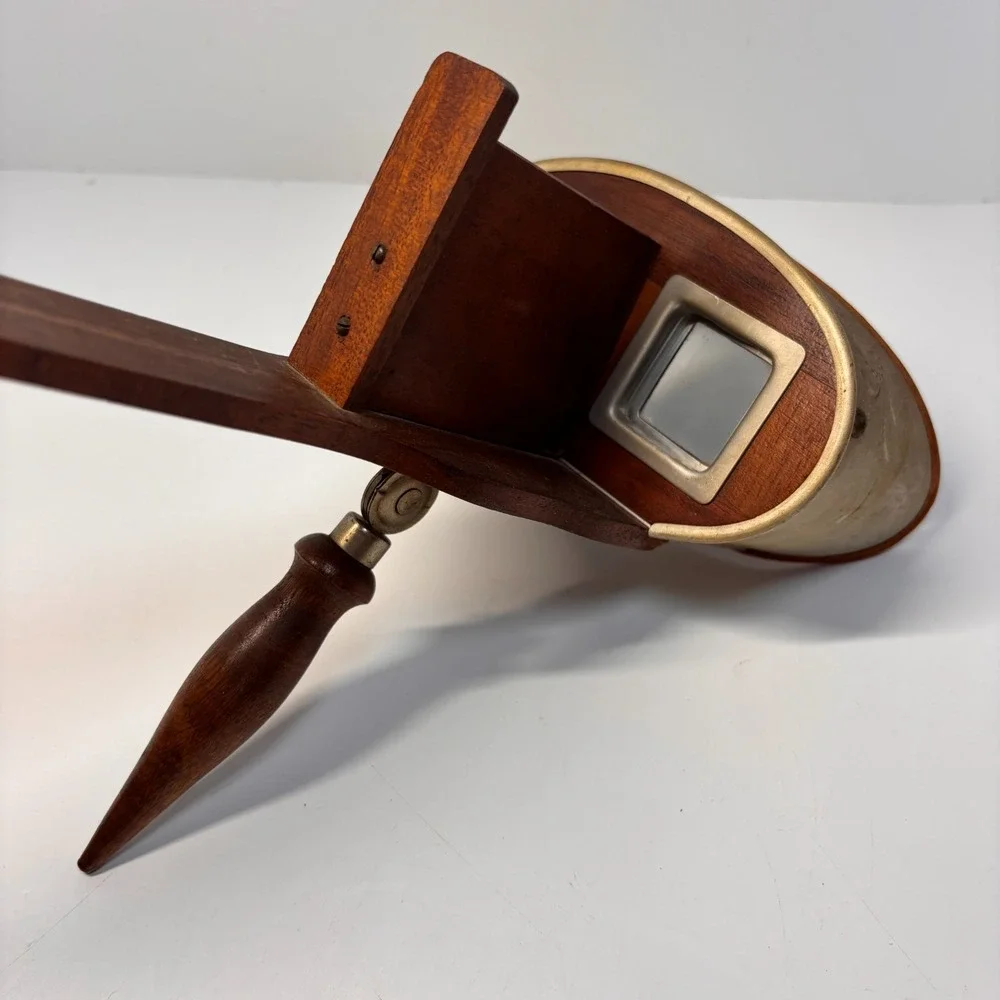 Antique Stereoscope‎ With Wooden Handle & Metal Hood 12